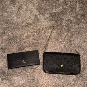 Black Women's Bag with Gold Chain